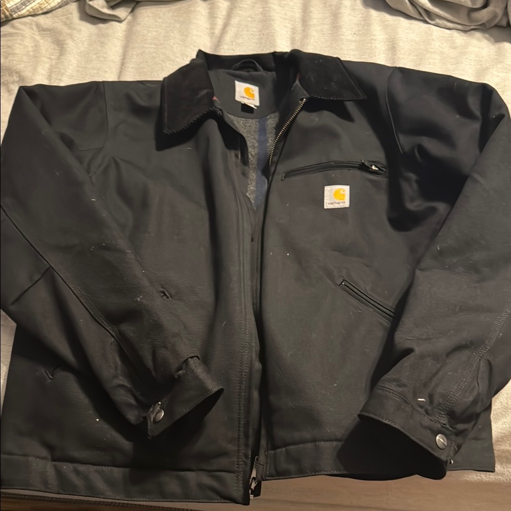 Carhartt Black Military Field Jacket Heavy-Duty large